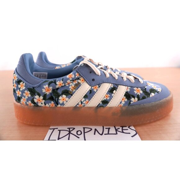 Adidas Sambae x Liberty London Tactile Blue Floral Women's Shoes - Picture 8 of 11